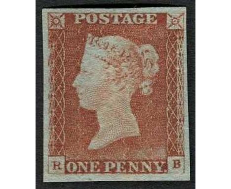 Great Britain 1841 1d pale red-brown plate 63 (R-B) worn plate example, mint with excellent margins. Unobtrusive diagonal cre