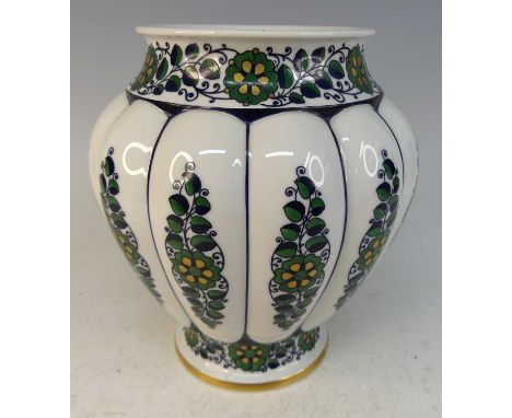 Attributed to Fritz Klee (1876-1976) for Hutschenreuther Pottery - an Art Nouveau vase, of lobed upper baluster form, glazed 