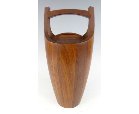 Jens Harald Quistgaard (1919-2008) for Dansk Designs - a teak 'Congo' ice bucket, with integral curved carry handle, slightly