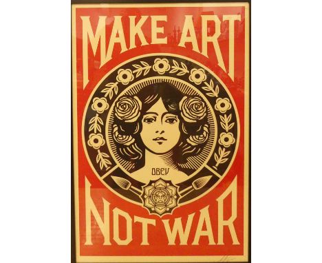 Shepard Fairey (b.1970) - Make Art Not War (2022), lithograph printed in colours, signed and dated '22 in pencil lower right,