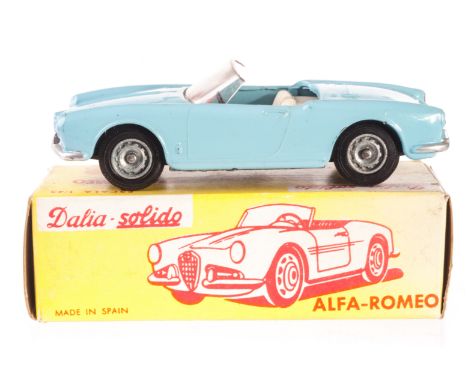 A Dalia-Solido No.16 Alfa-Romeo Giulietta-Spider, light blue body, red dashboard, white seats, detailed cast hubs, in origina