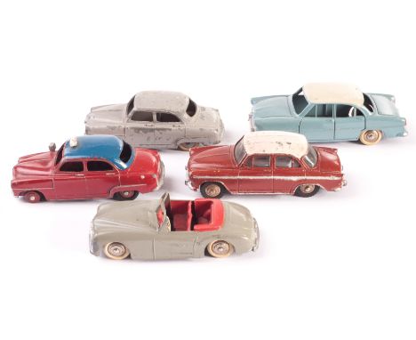 Simca by French Dinky, 24z Simca Versailles, light blue, 24ut Simca Aronde Taxi, 24u Simca Aronde, light grey, 544 Simca Aron