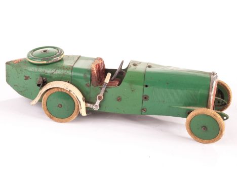 A Meccano Car Constructor No 2 Car, Light Six-Speed model built in red with driver, F, lacks several parts including all whee