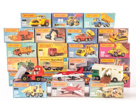 Matchbox Superfast, including 23 Atlas Truck, 37 Skip Truck, 71 Cattle Truck, 40 Horsebox, 36 Refuse Truck, 29 Tractor Shovel