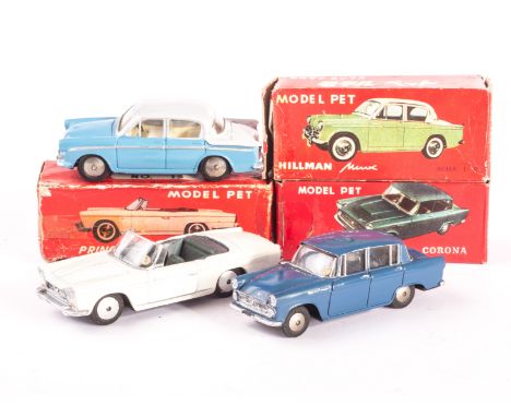 Asahi (ATC) Model Pet No.9S Hillman Minx, light blue lower body, grey upper, in original box, VG-E, box P, with restored No.1