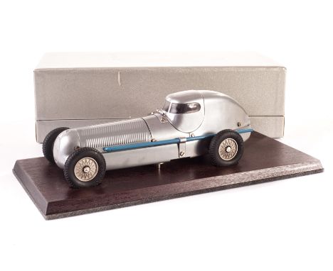 1991 Märklin Museum Model, 1096 Silver Arrow Racing Car W25, tinplate clockwork model with silver body and plastic driver, in