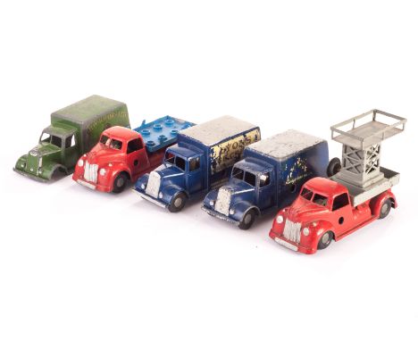 Chad Valley Wee-kin Toy Commercials: Lyons Guy Van, Chivers Jellies Guy Van (lacks doors), Street Lamp Maintenance Vehicle, M