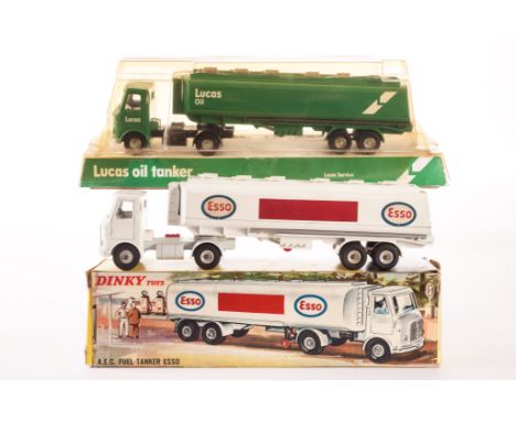 Dinky Toys 945 A.E.C Tanker, two examples, one in ‘Esso’ livery, the other in ‘Lucas Oil’ livery, in original boxes, VG-E, bo