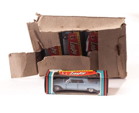 Lone Star Impy No.12 Chrysler Imperial Trade Box, containing nine examples, all light metallic blue, in original boxes, E, bo