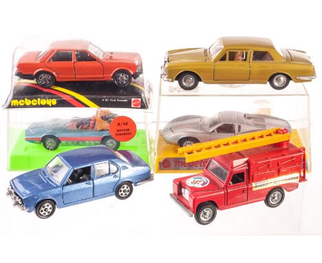 Mattel Mebetoys, including Chevy Astro, Lamborghini P 250 Urraco, Bertone Runabout, Ford Granada, in original boxes with loos