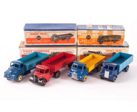 A Dinky Toys 532 Comet Wagon With Hinged Tailboard, dark blue cab, light blue back, cream hubs, 522 Big Bedford, dark blue ca