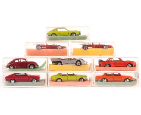 Schuco 1:66 Scale Models, including BMW 1602, BMW 2800, VW 1302, Mercedes 350 SE, Renault R 17 TS and many others, in origina