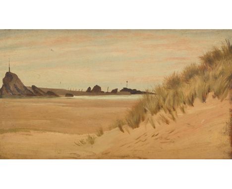 GEORGE HOWARD (BRITISH 1843 - 1911) SAND DUNES Oil on board 13.5 x 23cm (5¼ x 9 in.)Provenance: By descent through the artist