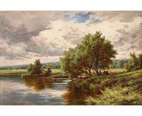 HENRY H. PARKER (BRITISH 1858-1930) THE RIVER WEY, RIPLEY  Oil on canvas  Signed (lower right); signed and titled (verso) 31 