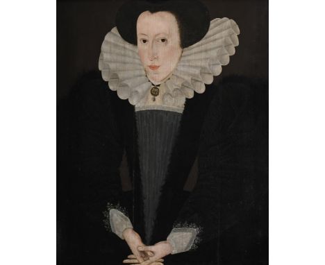 FOLLOWER OF HIERONYMUS CUSTODIS PORTRAIT OF A LADY, TRADITIONALLY IDENTIFIED AS A MEMBER OF THE HOWARD FAMILY Oil on panel 75