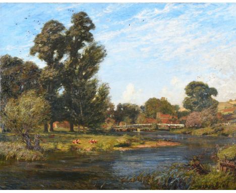 λ PHILIP GILCHRIST (BRITISH 1865-1956) STREATLEY-ON-THAMES Oil on canvas Signed and dated '1898' (lower right), further signe