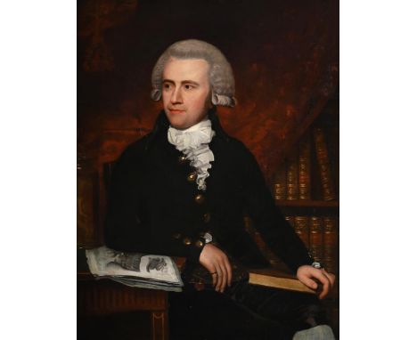 ATTRIBUTED TO MATHER BROWN (AMERICAN 1761-1831) PORTRAIT OF A GENTLEMAN, POSSIBLY CASPAR WISTAR Oil on canvas 89.5 x 69.5cm (