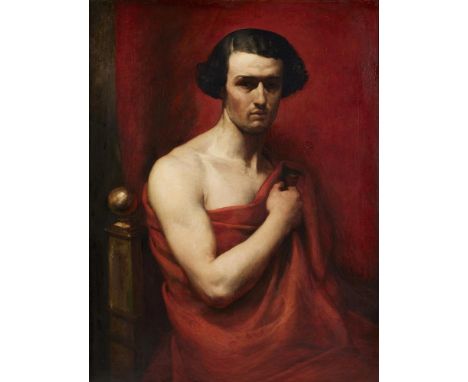 WILLIAM ETTY (BRITISH 1787-1849) PORTRAIT OF THE ACTOR WILLIAM CHARLES MACREADY APPARENTLY IN THE ROLE OF HAMLET Oil on canva