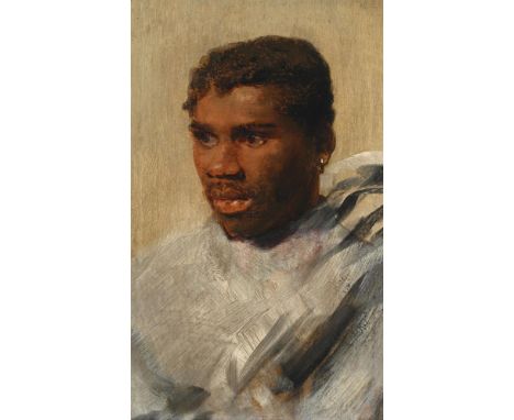 ATTRIBUTED TO CARL LEOPOLD MULLER (GERMAN 1834-1892)   PORTRAIT OF A YOUNG MAN Oil on panel 29 x 17cm (11¼ x 6½ in.)  Provena