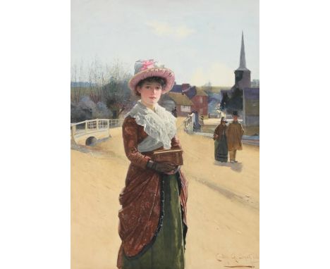 CARLTON ALFRED SMITH (BRITISH 1853-1946) AFTER SUNDAY CHURCH Watercolour  Signed and dated '1888' (lower left) 71 x 49cm (27¾