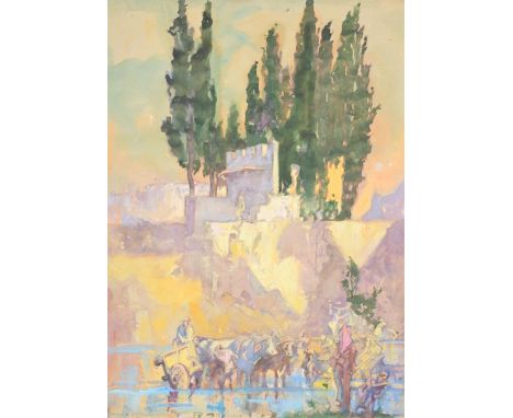 λ SIR FRANK BRANGWYN (BRITISH 1867 - 1956) IL PESCAIONE Pencil and watercolour, heightened with bodycolour Signed and titled 