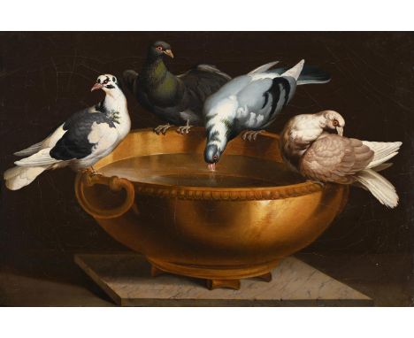 ITALIAN SCHOOL (19TH CENTURY) PLINY'S DOVES Oil on canvas 43.5 x 63.5cm (17 x 25 in.)   Condition Report:  The canvas has bee