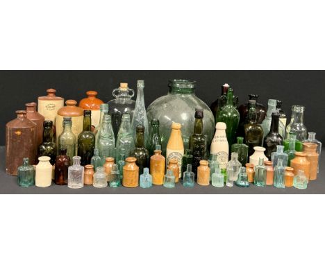 Advertising - a 19th century pictorial ginger ale bottle, Bewick Brothers Blaydon on Tyne, 20.5cm high; other glass, ceramic 
