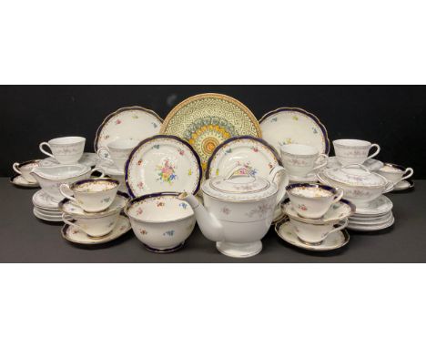 A Jackson &amp; Gosling floral decorated tea set, for six, printed marks, a Noritake Tea set etc