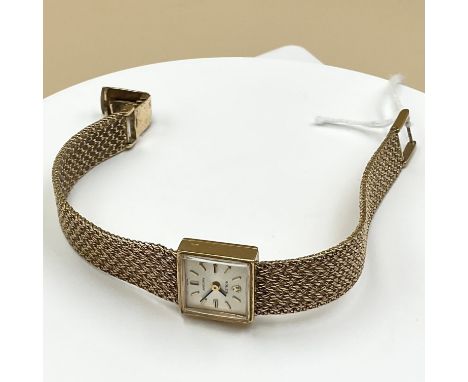 A lady's vintage 9ct gold Rolex Precision wristwatch, swiss made, the square face width approx. 17mm including winder, stampe