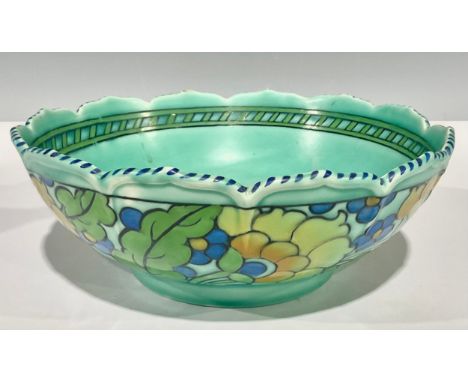 A large Charlotte Rhead Crown Ducal bowl, 25cm diameter