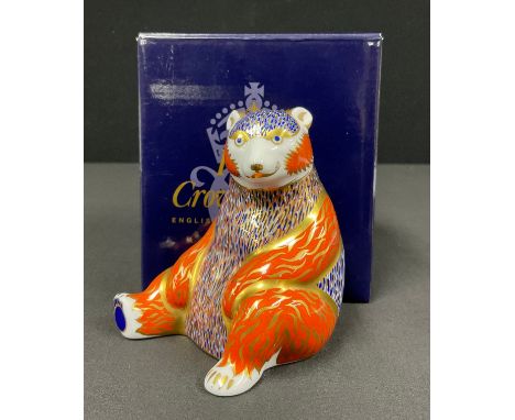 A Royal Crown Derby paperweight, Honey Bear, modelled by Robert Jefferson, decoration designed by Jo Ledger, gold stopper, ma
