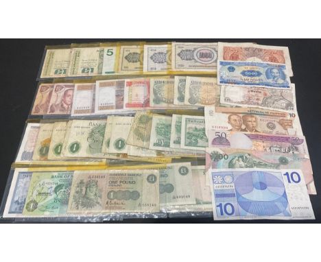 Notaphily – UK ad foreign later 20th century banknotes: Dominican Rep.,, 50 Pesos, 2003 EF; France 20F 1983 EF &amp; VF; Gamb