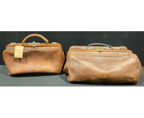 Luggage - two Victorian leather Gladstone bags (2) 
