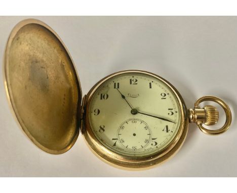 A Limit Gold Plated Hunter Pocket Watch A/F;on the movement it states "LIMIT SWISS MADE",on the inside cover it states "STAR 