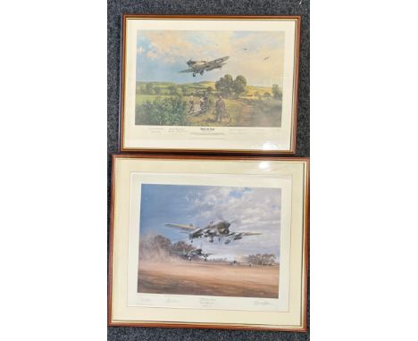 Gerald Coulson Colour Print Titled Striking Back. 195/650. Signed in Pencil by Sqn Ldr LWF Stark, Wg Cdr Roland Beaumont and 