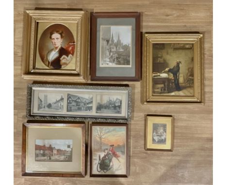 A Victorian overpainted photograph, portrait of a Lady, oval, 35.5cm x 27.5cm, giltwood and gesso rectangular frame, 53cm x 4