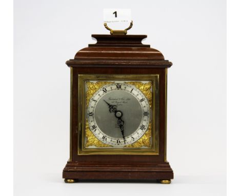 A mahogany Garrard &amp; Co mantle clock, H. 22cm.