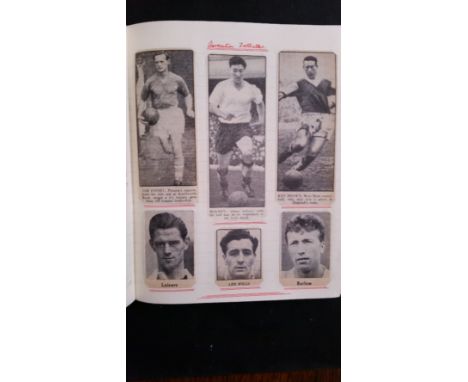 FOOTBALL, scrapbook containing approx 818 newspaper portrait photos, 1950s-1960s, corner-mounted to lined pages, VG to EX