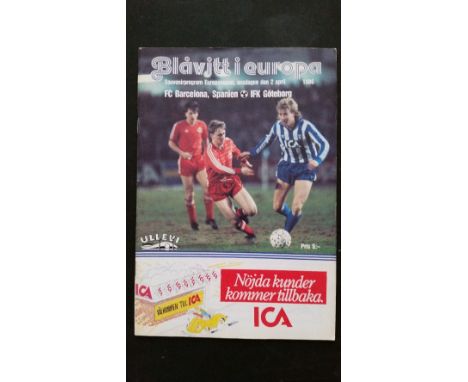 FOOTBALL, programme, Barcelona v Goteborg, 1986 European Cup Semi-Final, EX