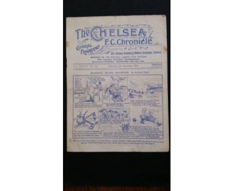 FOOTBALL, Chelsea home programme, 5th Nov 1932, v Birmingham, centrefold and slight creasing, G