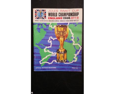 FOOTBALL, programme for the 1966 World Cup Final, slight wrinkling to cover, G
