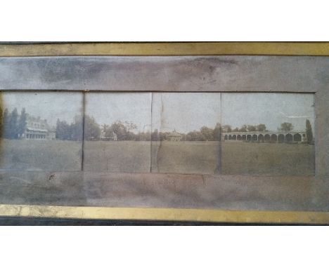 CRICKET, a four panel panoramic photo showing Mannheim Cricket Club, Philadelphia, USA, c.1905, in original mount and frame, 