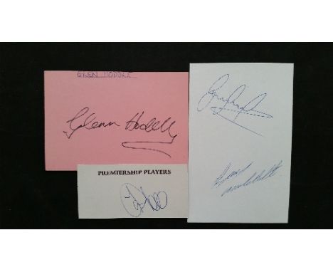 FOOTBALL, signed album pages, cards, pieces etc., Arsenal & Spurs, ten signatures inc. Hoddle, Sol Campbell, George Graham, M