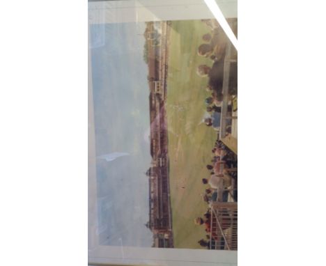 CRICKET, signed print, England v Australia 1980 Centenary Test at Lord's by Arthur Weaver, 30 x 22, signed to margin by 11 En