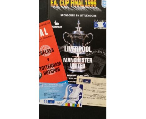 FOOTBALL, FAC Final programmes and tickets, 1967 Chelsea v Spurs (with songsheet), 1996 Liverpool v Manchester United (scarce