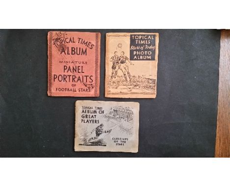 TOPICAL TIMES, football, complete (3), Stars of To-Day, Great Players, Miniature Portrait Players, each corner-mounted in boo