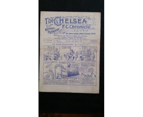 FOOTBALL, Chelsea home programme, 25th Mar 1933, v West Bromwich Albion, centre fold and slight creasing, G