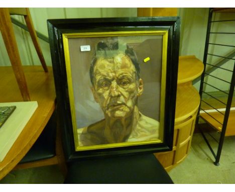 A framed and glazed portrait print 