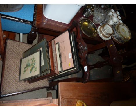 A 19th Century mahogany dining chair; together with two late Victorian mahogany dining chairs and a painted stick back chair 