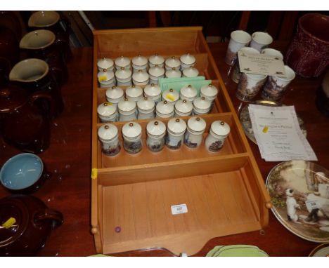 A quantity of Danbury Mint spice jars with rack; and a quantity of Victoria teaware 